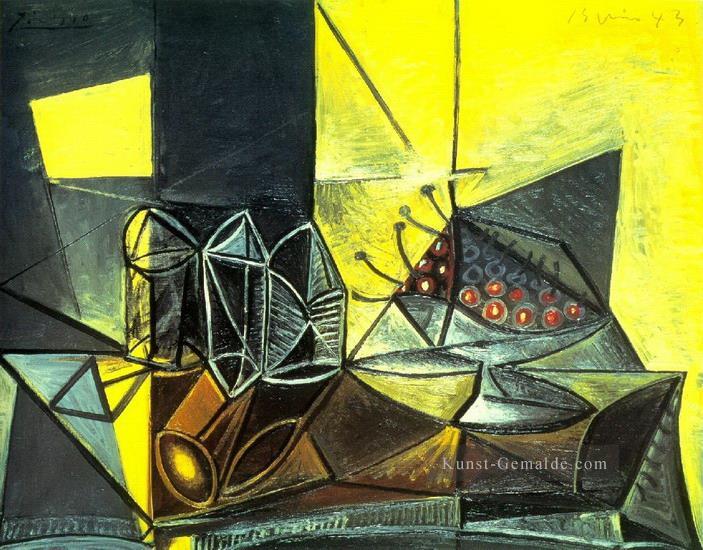 Buffet STILLLEBEN aux verres et aux cerises 1943 Kubismus Pablo Picasso Ölgemälde
